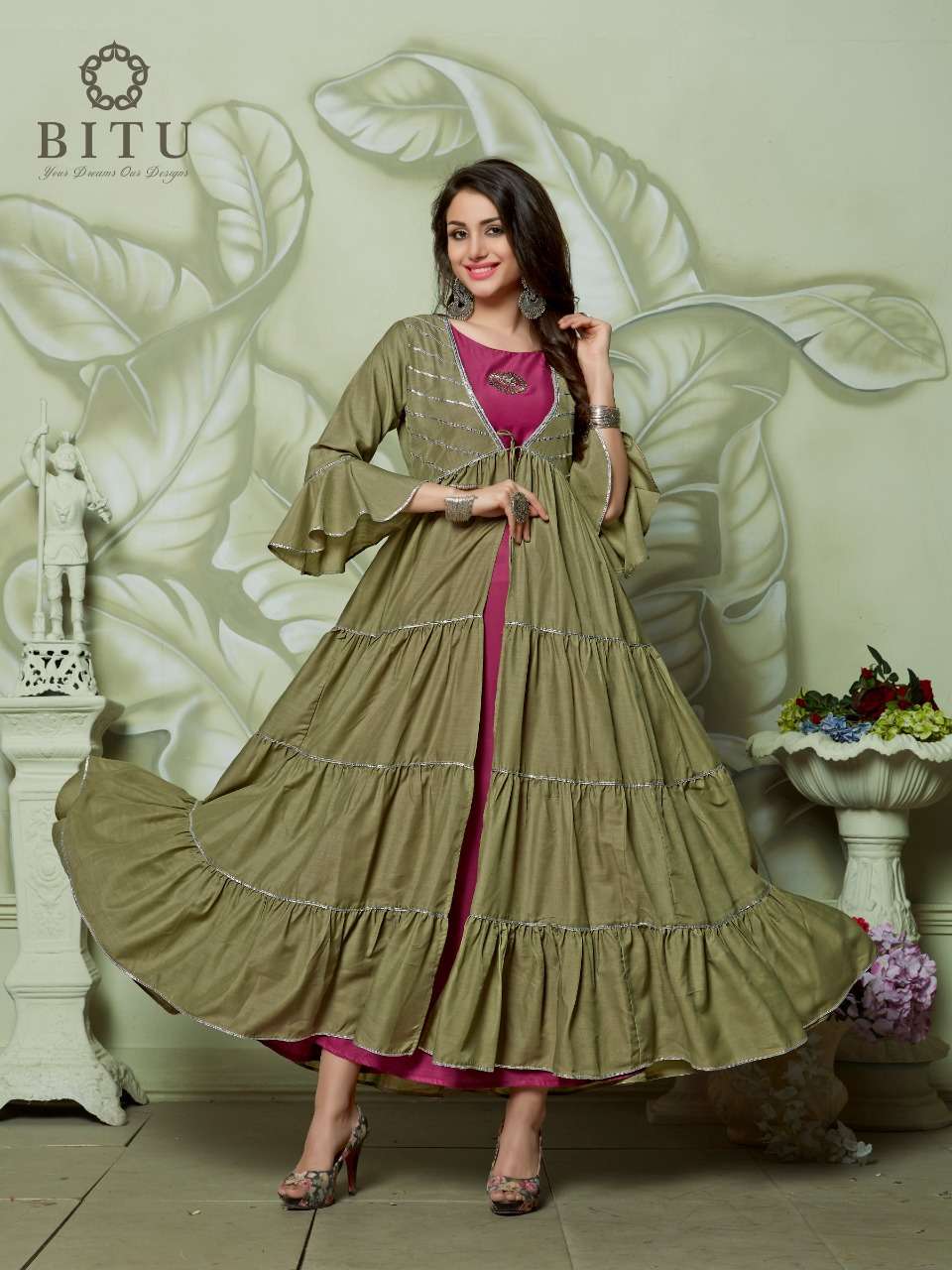 Autograph By Bitu 9032 To 9040 Series Beautiful Stylish Fancy Colorful Casual Wear & Ethnic Wear & Ready To Wear Muslin With China Cotton Kurtis At Wholesale Price