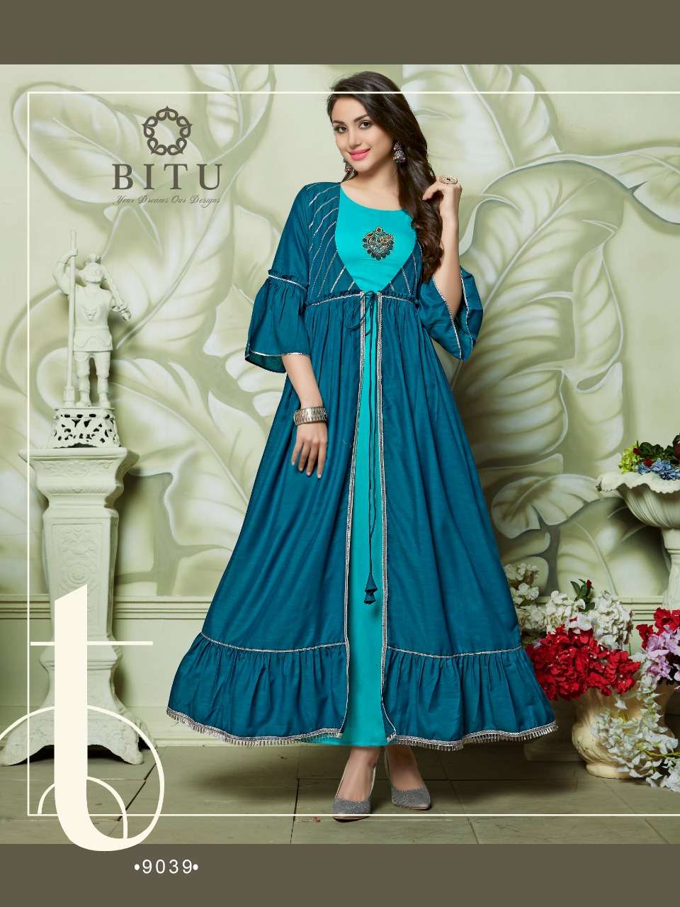 Autograph By Bitu 9032 To 9040 Series Beautiful Stylish Fancy Colorful Casual Wear & Ethnic Wear & Ready To Wear Muslin With China Cotton Kurtis At Wholesale Price