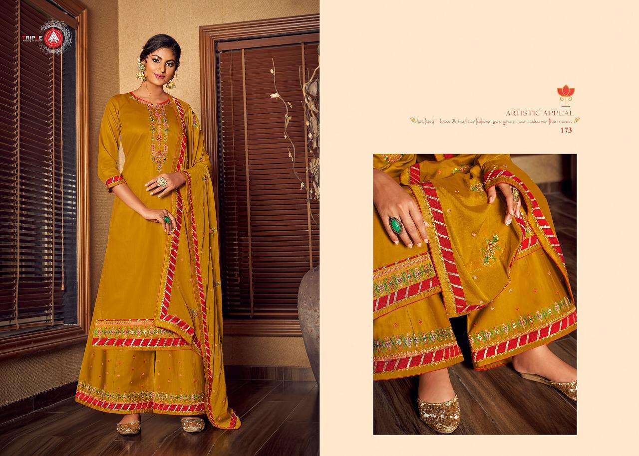 KESAR VOL-2 BY AAA DESIGN STUDION 171 TO 176 SERIES BEAUTIFUL SHARARA SUITS STYLISH FANCY COLORFUL PARTY WEAR & ETHNIC WEAR JAM SILK WITH EMBROIDERY DRESSES AT WHOLESALE PRICE
