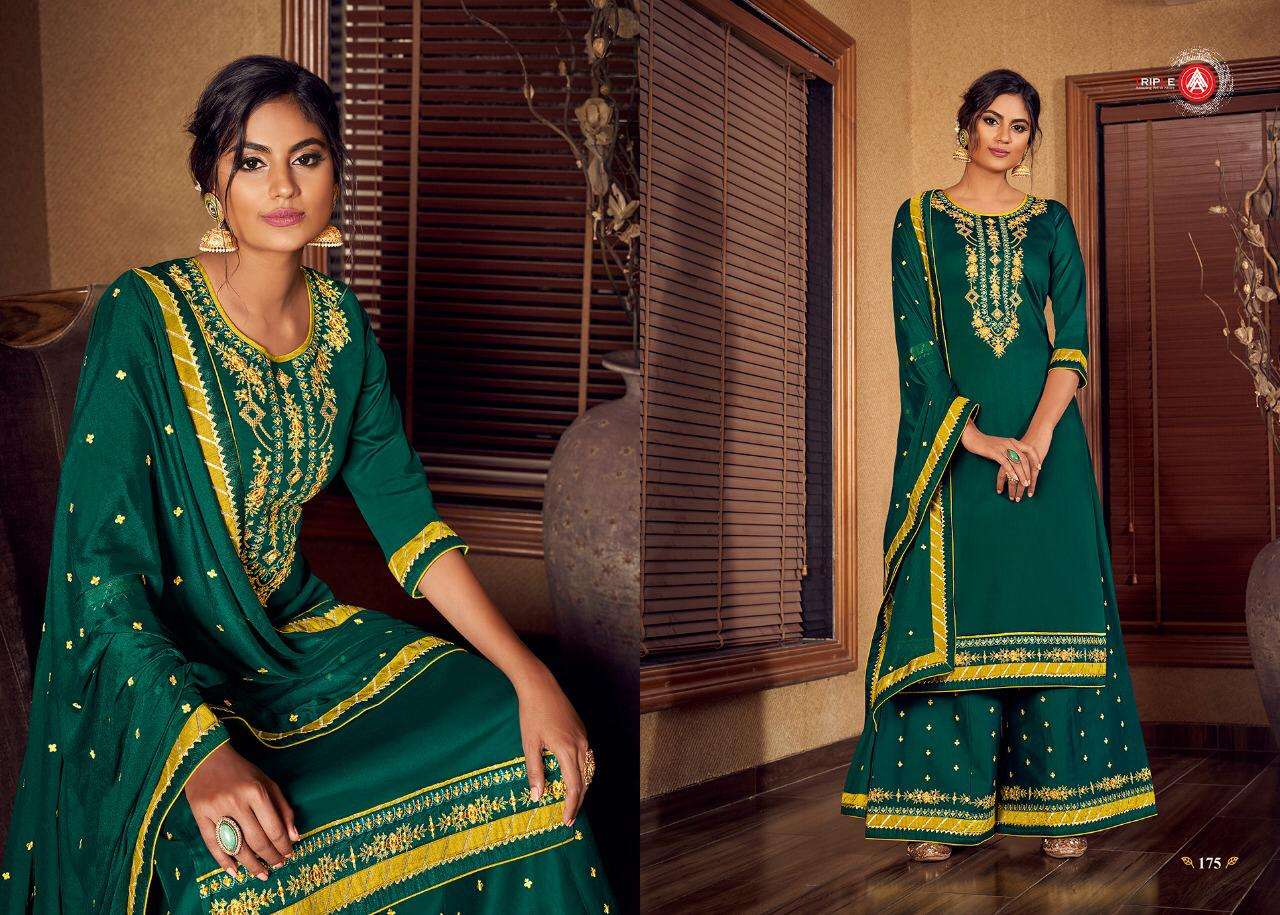 KESAR VOL-2 BY AAA DESIGN STUDION 171 TO 176 SERIES BEAUTIFUL SHARARA SUITS STYLISH FANCY COLORFUL PARTY WEAR & ETHNIC WEAR JAM SILK WITH EMBROIDERY DRESSES AT WHOLESALE PRICE
