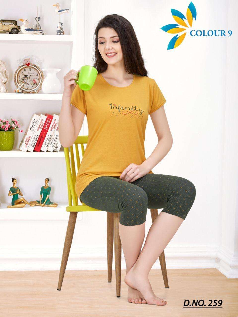CAPRI CATALOGUE VOL-9 BY COLOURS 9 255 TO 259 SERIES BEAUTIFUL STYLISH FANCY COLORFUL CASUAL WEAR & ETHNIC WEAR HOSIERY COTTON TOPS AT WHOLESALE PRICE