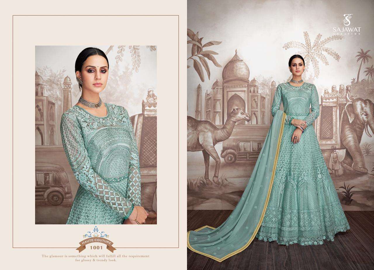MERAKI VOL-4 BY SAJAWAT CREATION 1001 TO 1004 SERIES DESIGNER ANARKALI SUITS COLLECTION BEAUTIFUL STYLISH FANCY COLORFUL PARTY WEAR & OCCASIONAL WEAR HEAVY FAUX GEORGETTE/BUTTERFLY NET DRESSES AT WHOLESALE PRICE