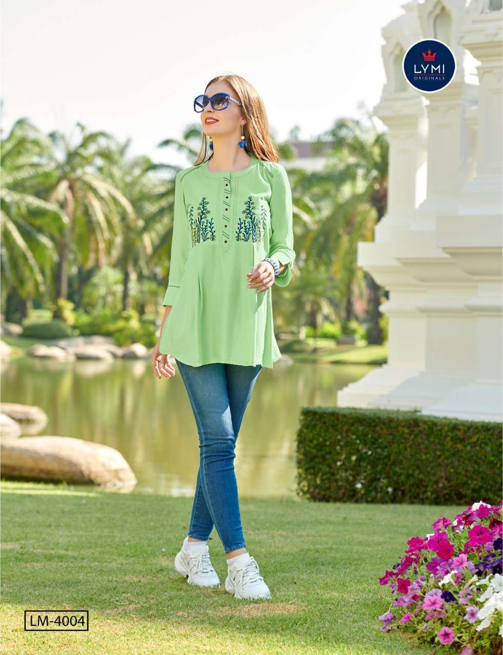 CANON BY LYMI ORIGINAL 4001 TO 4004 SERIES BEAUTIFUL STYLISH COLORFUL FANCY PARTY WEAR & ETHNIC WEAR & READY TO WEAR VISCOSE MOOS WITH EMBROIDERY KURTIS AT WHOLESALE PRICE