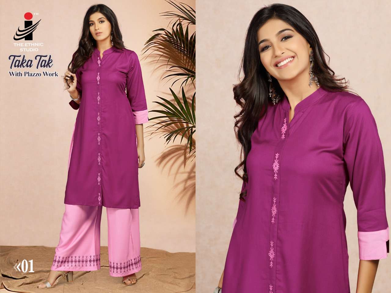 TAKA TAK BY THE ETHNIC STUDIO 01 TO 08 SERIES BEAUTIFUL STYLISH COLORFUL FANCY PARTY WEAR & ETHNIC WEAR & READY TO WEAR RAYON PRINTED KURTIS AT WHOLESALE PRICE