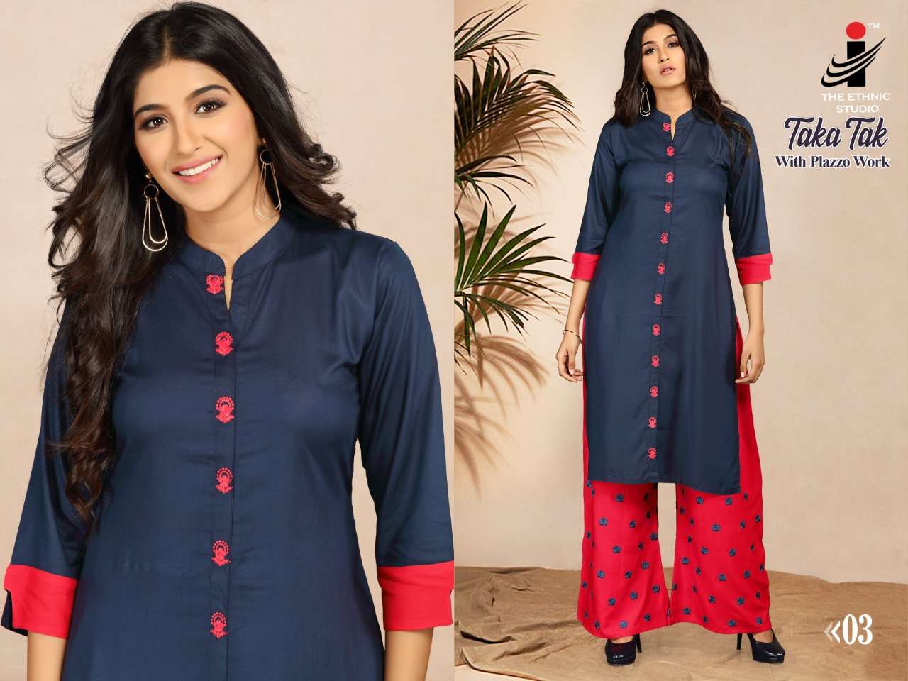 TAKA TAK BY THE ETHNIC STUDIO 01 TO 08 SERIES BEAUTIFUL STYLISH COLORFUL FANCY PARTY WEAR & ETHNIC WEAR & READY TO WEAR RAYON PRINTED KURTIS AT WHOLESALE PRICE