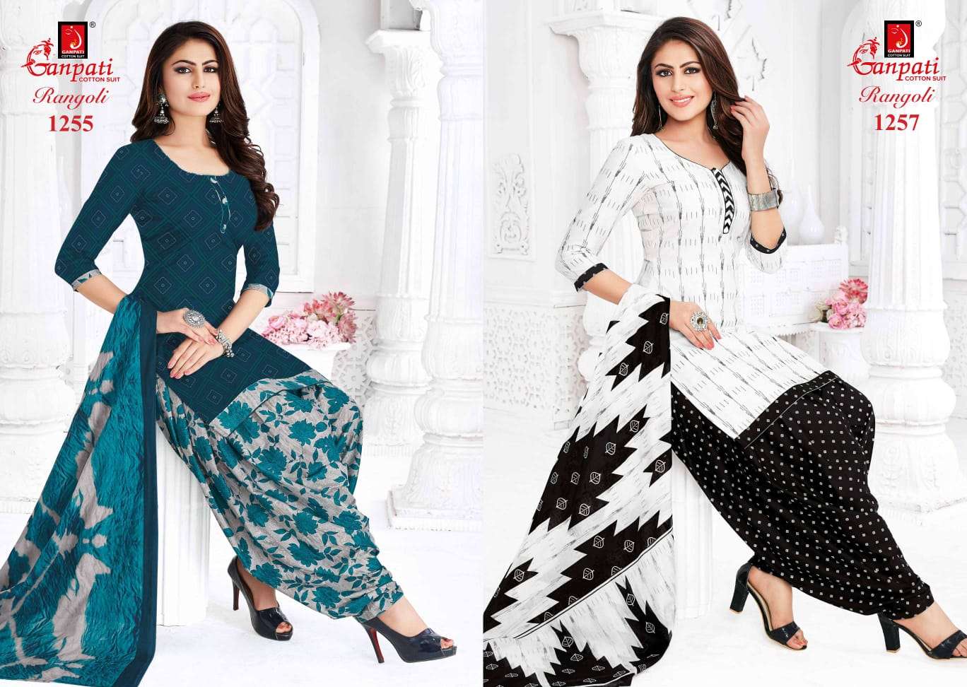 RANGOLI PATIYALA VOL-12 BY GANPATI COTTON 1252 TO 1280 SERIES BEAUTIFUL STYLISH COLORFUL FANCY PARTY WEAR & ETHNIC WEAR & READY TO WEAR COTTON PRINTED DRESSES AT WHOLESALE PRICE