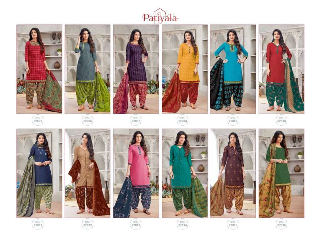 PATIYALA VOL-22 BY GANESHA 22005 to 22016 SERIES BEAUTIFUL PATIYALA SUITS STYLISH FANCY COLORFUL PARTY WEAR & OCCASIONAL WEAR PURE COTTON PRINT DRESSES AT WHOLESALE PRICE