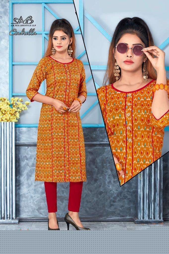 CINDRELLA BY A.B FASHION 301 TO 308 SERIES BEAUTIFUL STYLISH COLORFUL FANCY PARTY WEAR & ETHNIC WEAR & READY TO WEAR HEAVY LINEN COTTON KURTIS AT WHOLESALE PRICE