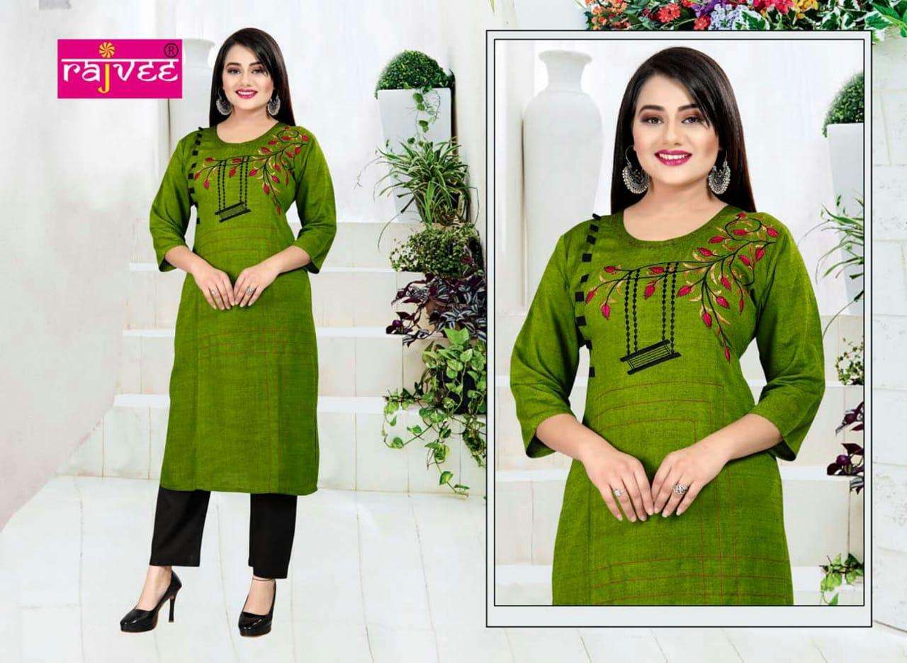 RUBY BY RAJVEE 01 TO 04 SERIES BEAUTIFUL STYLISH COLORFUL FANCY PARTY WEAR & ETHNIC WEAR & READY TO WEAR SILK REAYON KURTIS AT WHOLESALE PRICE