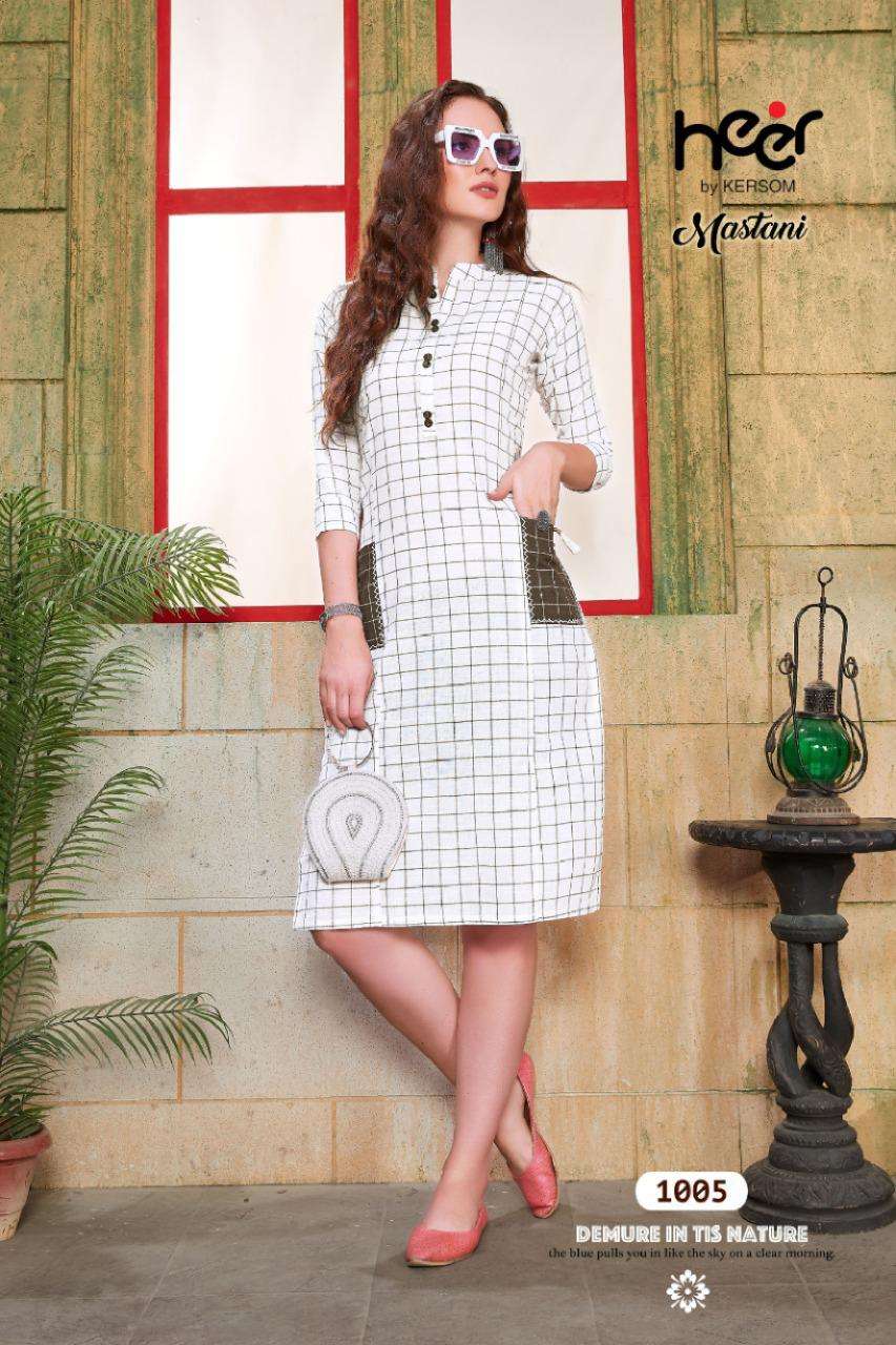 MASTANI BY HEER 1001 TO 112 SERIES BEAUTIFUL STYLISH COLORFUL FANCY PARTY WEAR & ETHNIC WEAR & READY TO WEAR HEAVY SOUTH COTTON KURTIS AT WHOLESALE PRICE