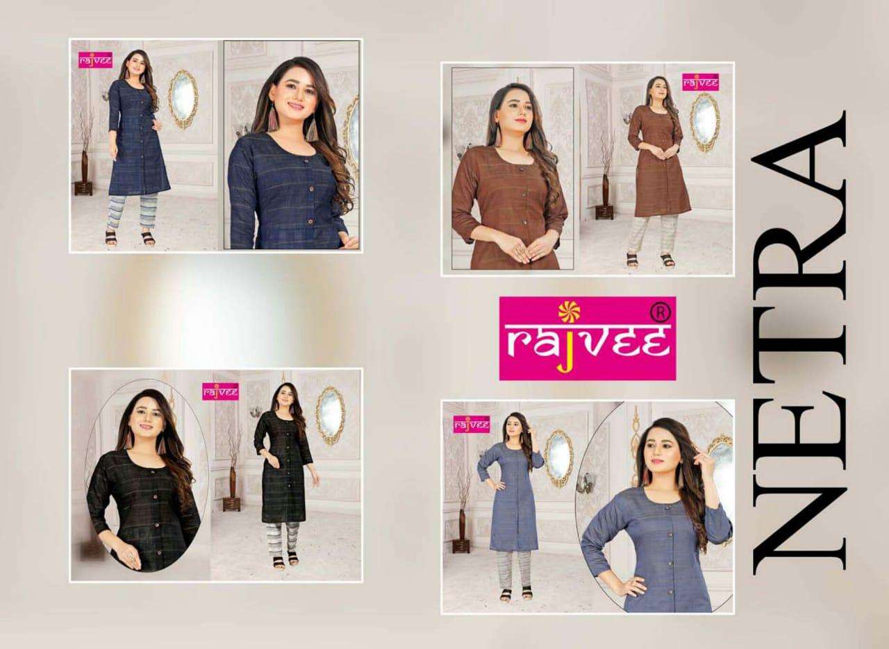 NETRA BY RAJVEE 01 TO 04 SERIES BEAUTIFUL STYLISH COLORFUL FANCY PARTY WEAR & ETHNIC WEAR & READY TO WEAR SILK PRINTED KURTIS AT WHOLESALE PRICE