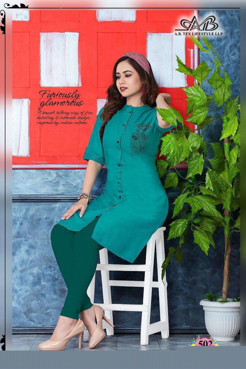 ANMOL BY A.B FASHION 501 TO 510 SERIES BEAUTIFUL STYLISH COLORFUL FANCY PARTY WEAR & ETHNIC WEAR & READY TO WEAR HEAVY MILANCH RAYON KURTIS AT WHOLESALE PRICE