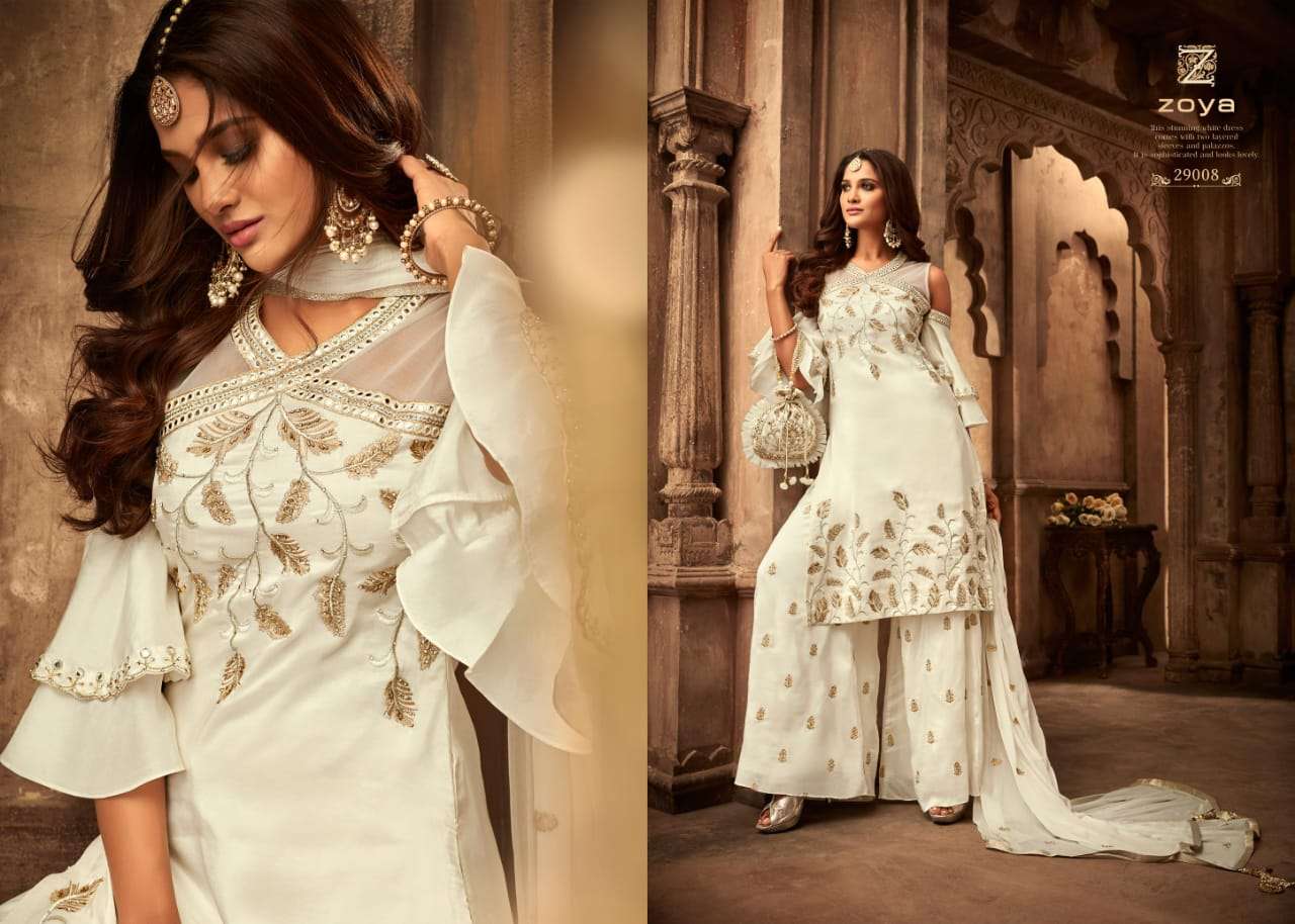 Moments By Zoya 29001 To 29008 Series Beautiful Stylish Designer Printed And Embroidered Party Wear Occasional Wear Georgette Embroidered Dresses At Wholesale Price