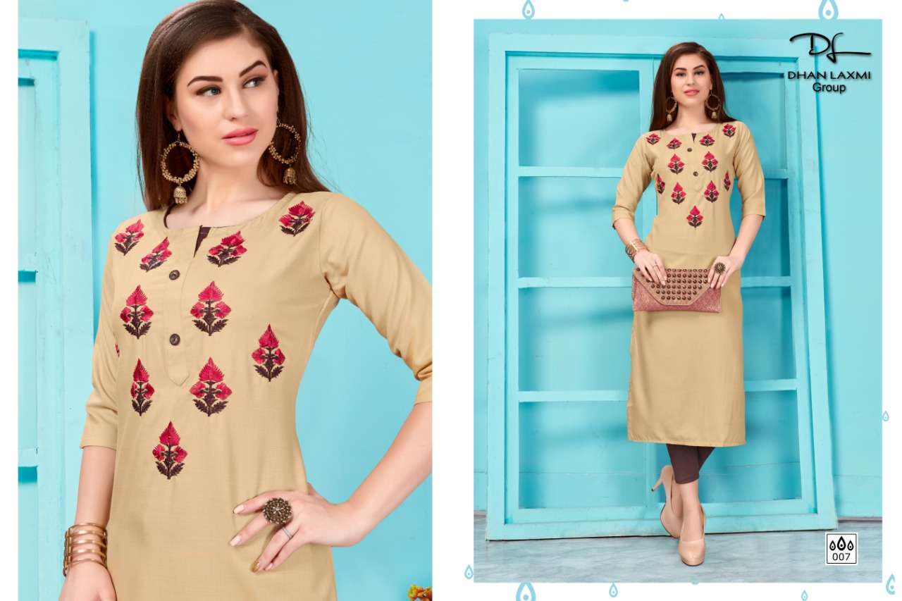 PALAK BY DHANLAXMI GROUP 001 TO 010 SERIES BEAUTIFUL STYLISH FANCY COLORFUL CASUAL WEAR & ETHNIC WEAR & READY TO WEAR COTTON SLUB KURTIS AT WHOLESALE PRICE