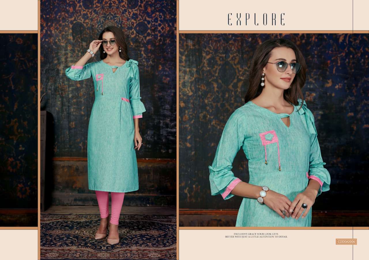 PAYAS VOL-2 BY NITISHA NX 2001 TO 2008 SERIES BEAUTIFUL STYLISH FANCY COLORFUL CASUAL WEAR & ETHNIC WEAR & READY TO WEAR COTTON KHADI KURTIS AT WHOLESALE PRICE