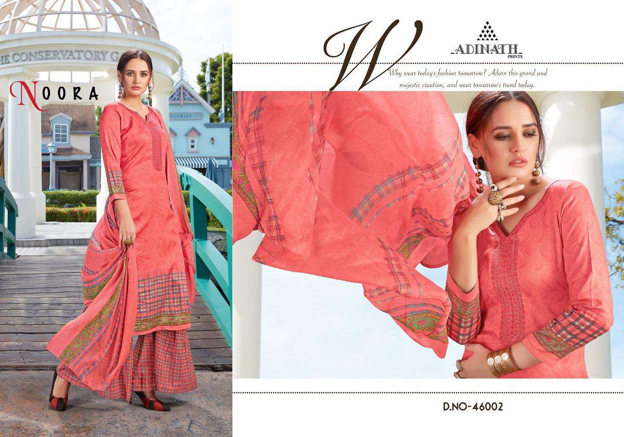 NOORA BY ADINATH PRINT 46001 TO 46007 SERIES BEAUTIFUL SUITS STYLISH FANCY COLORFUL PARTY WEAR & OCCASIONAL WEAR JAM COTTON PRINTED EMBROIDERY DRESSES AT WHOLESALE PRICE