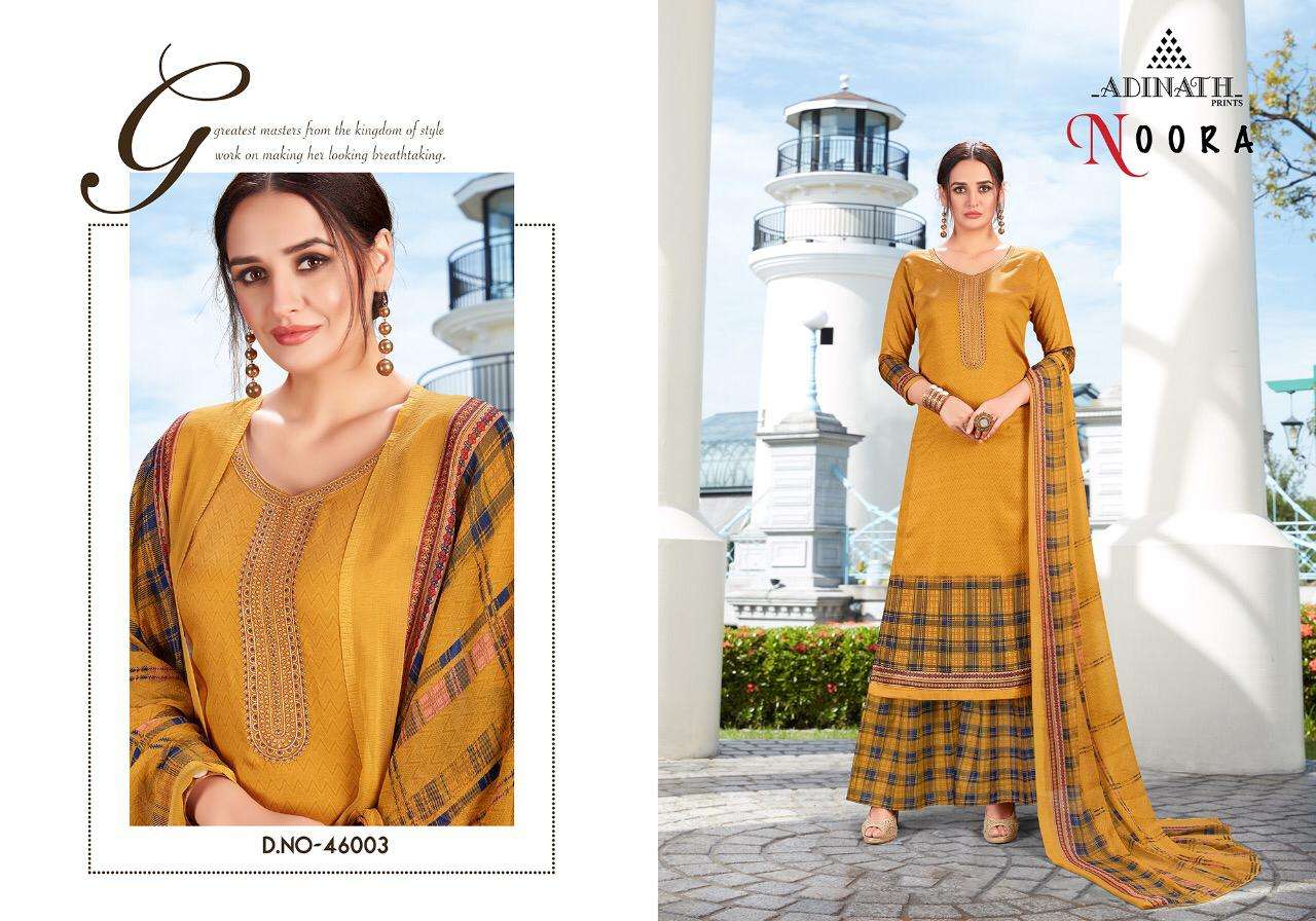 NOORA BY ADINATH PRINT 46001 TO 46007 SERIES BEAUTIFUL SUITS STYLISH FANCY COLORFUL PARTY WEAR & OCCASIONAL WEAR JAM COTTON PRINTED EMBROIDERY DRESSES AT WHOLESALE PRICE