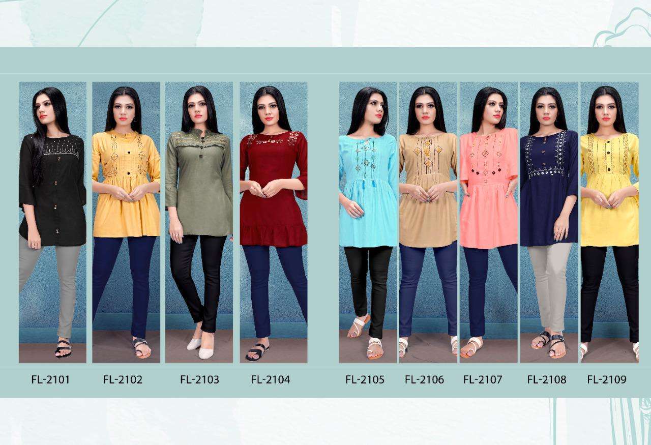FLORENCE VOL-21 BY SURYA TECHNO FAB 2101 TO 2109 SERIES BEAUTIFUL STYLISH FANCY COLORFUL CASUAL WEAR & ETHNIC WEAR RAYON SLUB TOPS AT WHOLESALE PRICE
