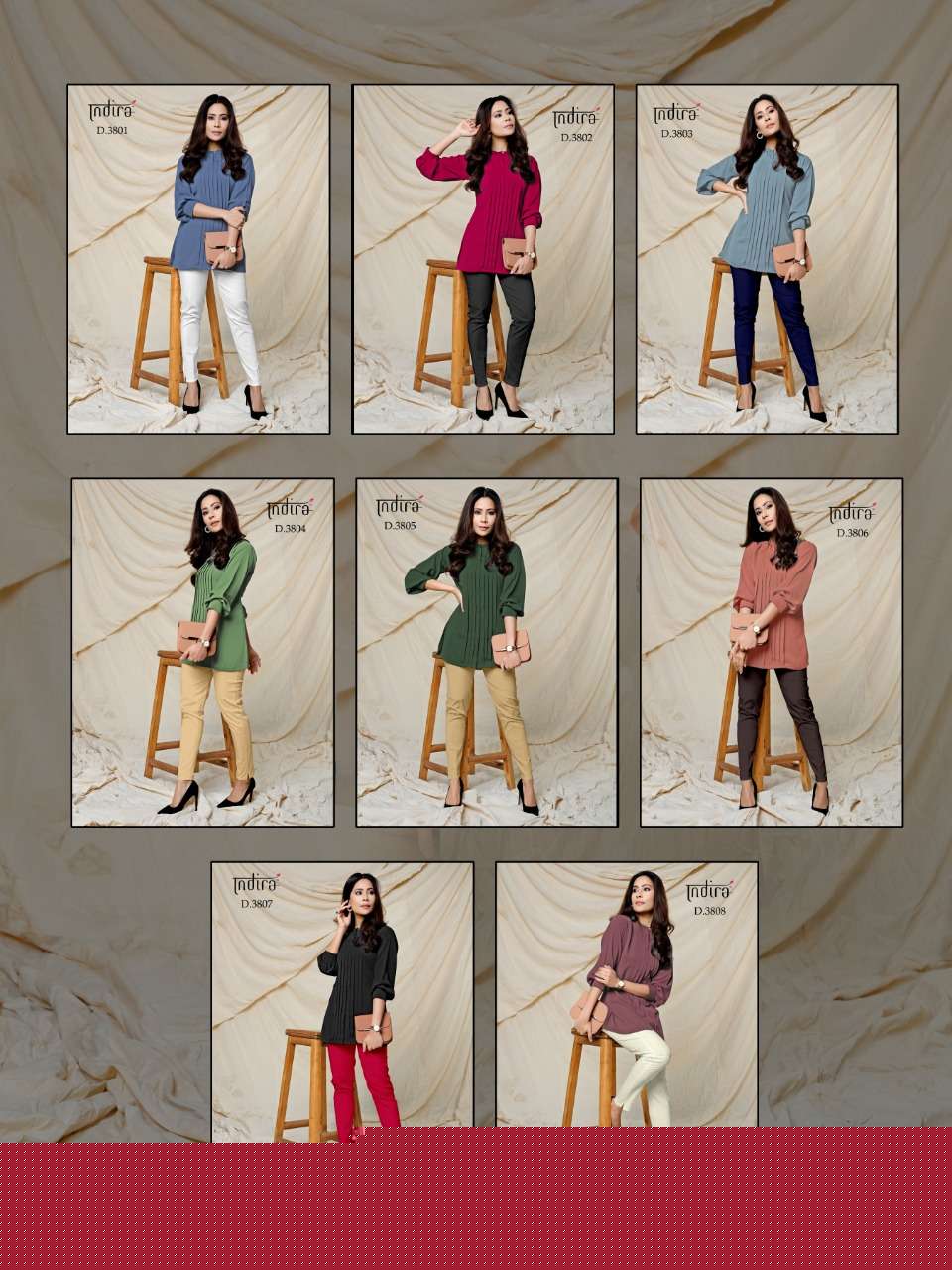 FOREVER VOL-2 BY INDIRA 3801 TO 3808 SERIES BEAUTIFUL STYLISH FANCY COLORFUL CASUAL WEAR & ETHNIC WEAR SOFT VISCOSE GEORGETTE TOPS AT WHOLESALE PRICE
