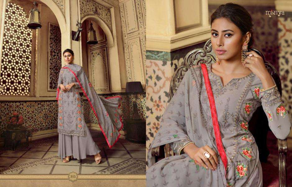 MIRAYA VOL-16 BY AARAV TRENDZ 313 TO 317 SERIES BEAUTIFUL SUITS STYLISH FANCY COLORFUL PARTY WEAR & OCCASIONAL WEAR REAL GEORGETTE DRESSES AT WHOLESALE PRICE