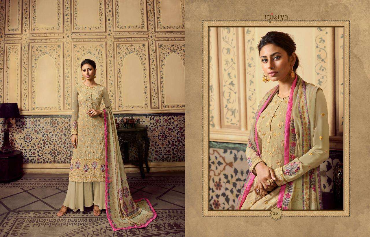 MIRAYA VOL-16 BY AARAV TRENDZ 313 TO 317 SERIES BEAUTIFUL SUITS STYLISH FANCY COLORFUL PARTY WEAR & OCCASIONAL WEAR REAL GEORGETTE DRESSES AT WHOLESALE PRICE