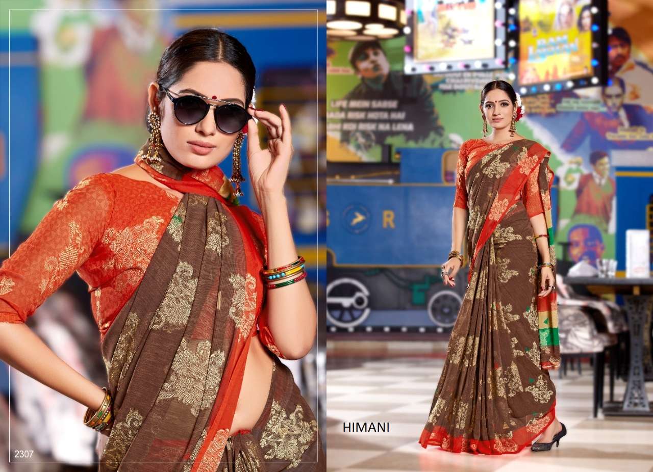 HIMANI BY FASHID WHOLESALE INDIAN TRADITIONAL WEAR COLLECTION BEAUTIFUL STYLISH FANCY COLORFUL PARTY WEAR & OCCASIONAL WEAR WEIGHTLESS BRASSO SAREES AT WHOLESALE PRICE