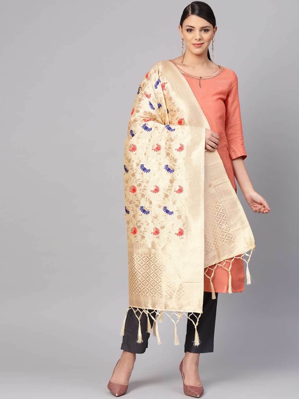 BANARASI DUPATTA VOL-2B BY KAAMIRI 225 TO 248 SERIES DESIGNER BEAUTIFUL STYLISH FANCY COLORFUL PARTY WEAR & ETHNIC WEAR BANARASI SILK DUPATTA AT WHOLESALE PRICE