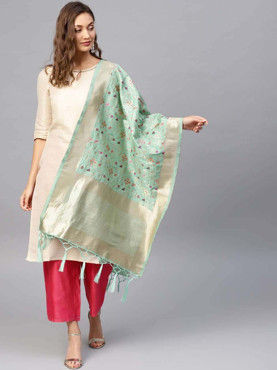 BANARASI DUPATTA VOL-2B BY KAAMIRI 225 TO 248 SERIES DESIGNER BEAUTIFUL STYLISH FANCY COLORFUL PARTY WEAR & ETHNIC WEAR BANARASI SILK DUPATTA AT WHOLESALE PRICE