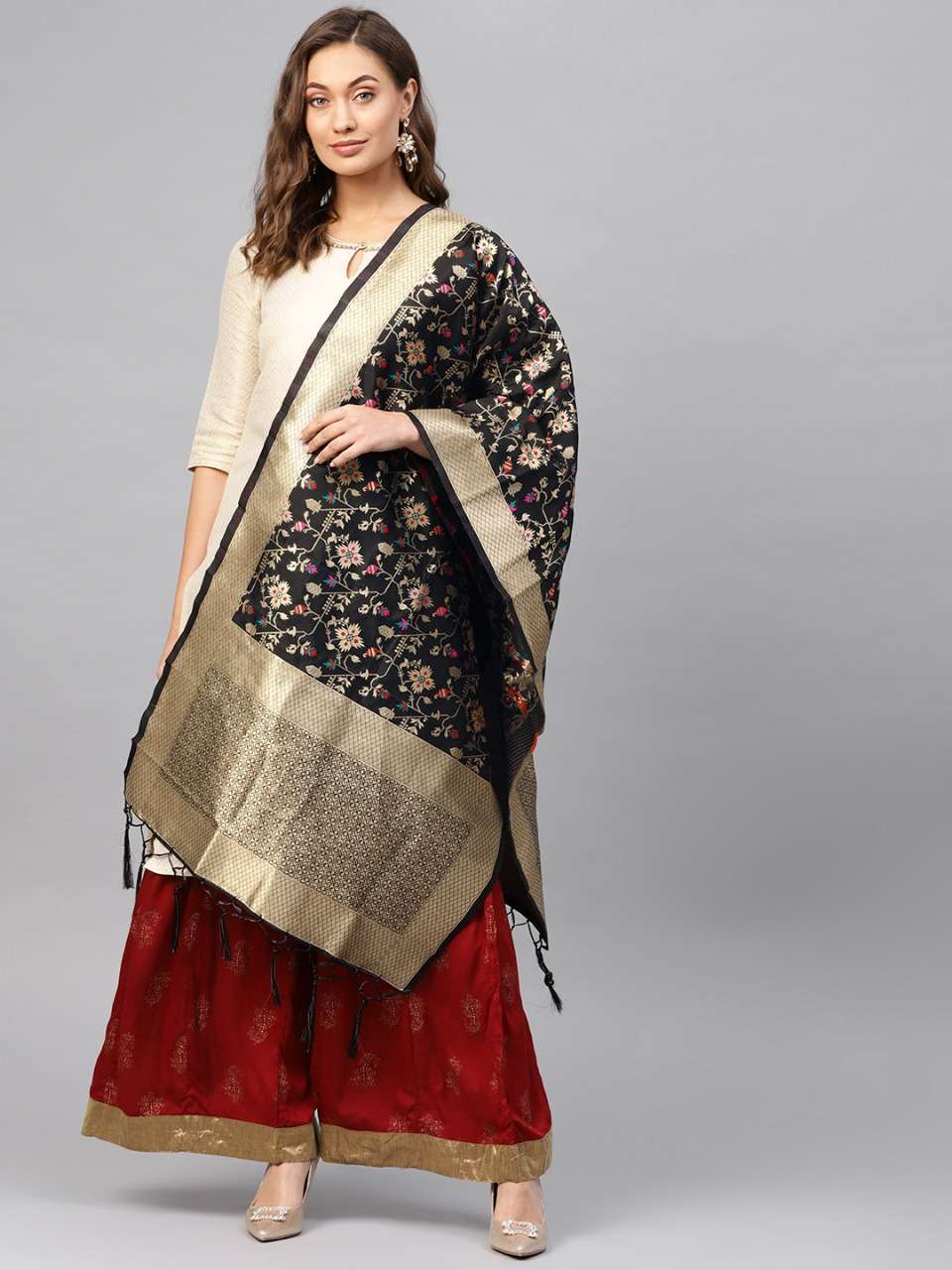 BANARASI DUPATTA VOL-2B BY KAAMIRI 225 TO 248 SERIES DESIGNER BEAUTIFUL STYLISH FANCY COLORFUL PARTY WEAR & ETHNIC WEAR BANARASI SILK DUPATTA AT WHOLESALE PRICE