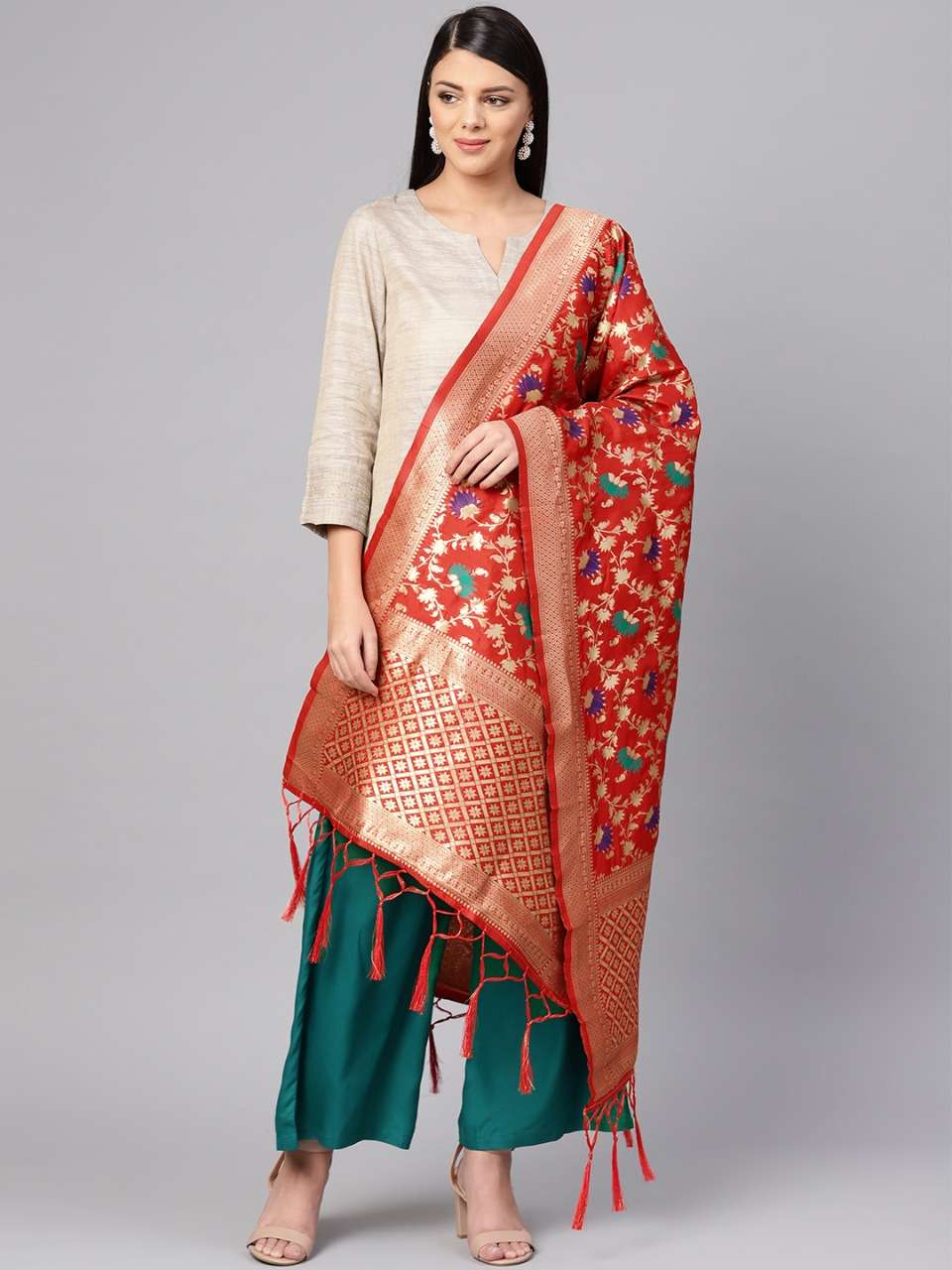 BANARASI DUPATTA VOL-2B BY KAAMIRI 225 TO 248 SERIES DESIGNER BEAUTIFUL STYLISH FANCY COLORFUL PARTY WEAR & ETHNIC WEAR BANARASI SILK DUPATTA AT WHOLESALE PRICE