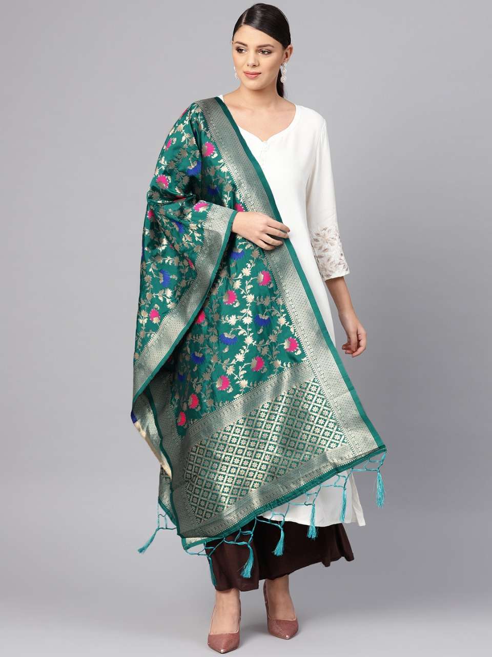 BANARASI DUPATTA VOL-2B BY KAAMIRI 225 TO 248 SERIES DESIGNER BEAUTIFUL STYLISH FANCY COLORFUL PARTY WEAR & ETHNIC WEAR BANARASI SILK DUPATTA AT WHOLESALE PRICE