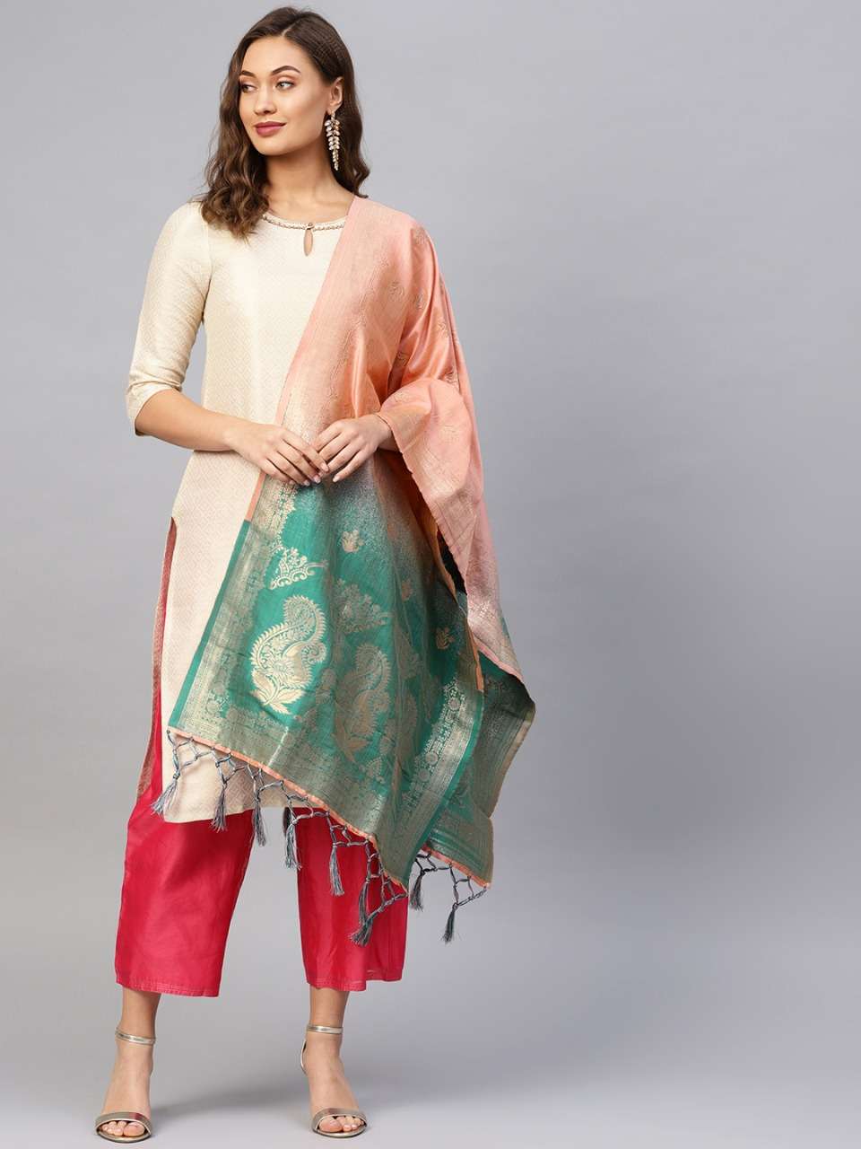 BANARASI DUPATTA VOL-2B BY KAAMIRI 225 TO 248 SERIES DESIGNER BEAUTIFUL STYLISH FANCY COLORFUL PARTY WEAR & ETHNIC WEAR BANARASI SILK DUPATTA AT WHOLESALE PRICE