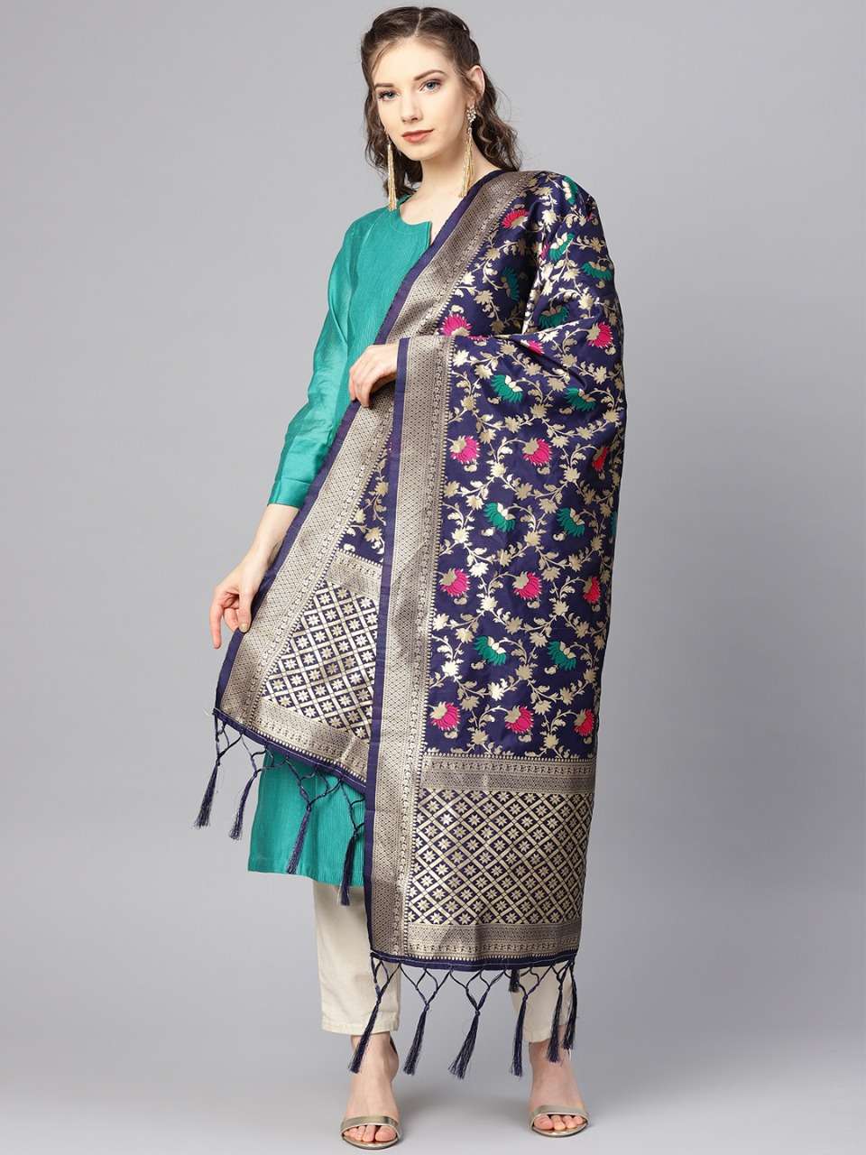 BANARASI DUPATTA VOL-2B BY KAAMIRI 225 TO 248 SERIES DESIGNER BEAUTIFUL STYLISH FANCY COLORFUL PARTY WEAR & ETHNIC WEAR BANARASI SILK DUPATTA AT WHOLESALE PRICE