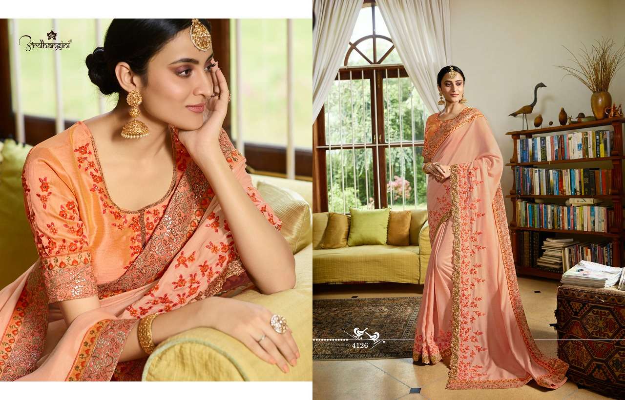 SHRUSHTI HIT COLLECTION BY ARDHANGINI INDIAN BEAUTIFUL TRADITIONAL WEAR COLLECTION STYLISH FANCY COLORFUL PARTY WEAR & OCCASIONAL WEAR FANCY EMBROIDERED SAREES AT WHOLESALE PRICE