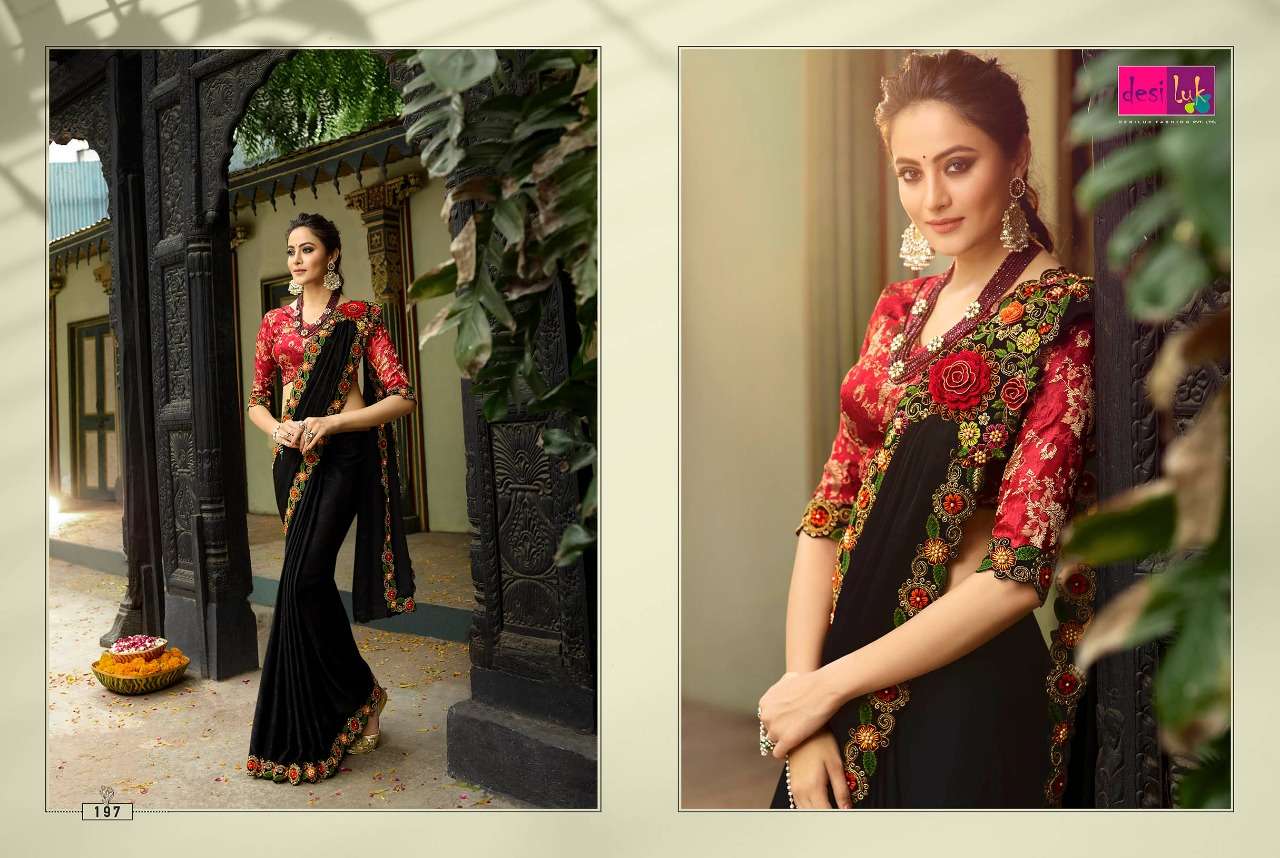 PREM RIVAZ VOL-5 BY DESI LUK 189 TO 208 SERIES INDIAN TRADITIONAL WEAR COLLECTION BEAUTIFUL STYLISH FANCY COLORFUL PARTY WEAR & OCCASIONAL WEAR FANCY SAREES AT WHOLESALE PRICE