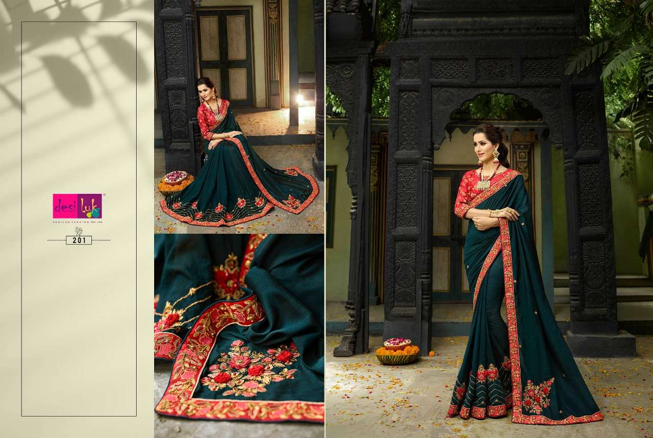 PREM RIVAZ VOL-5 BY DESI LUK 189 TO 208 SERIES INDIAN TRADITIONAL WEAR COLLECTION BEAUTIFUL STYLISH FANCY COLORFUL PARTY WEAR & OCCASIONAL WEAR FANCY SAREES AT WHOLESALE PRICE