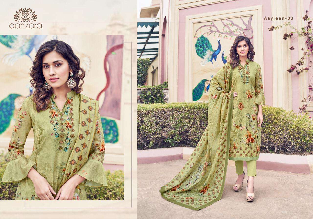 AAYLEEN BY AANZARA 01 TO 06 SERIES BEAUTIFUL STYLISH DESIGNER PRINTED AND EMBROIDERED PARTY WEAR OCCASIONAL WEAR HEAVY KATHLI EMBROIDERY DRESSES AT WHOLESALE PRICE
