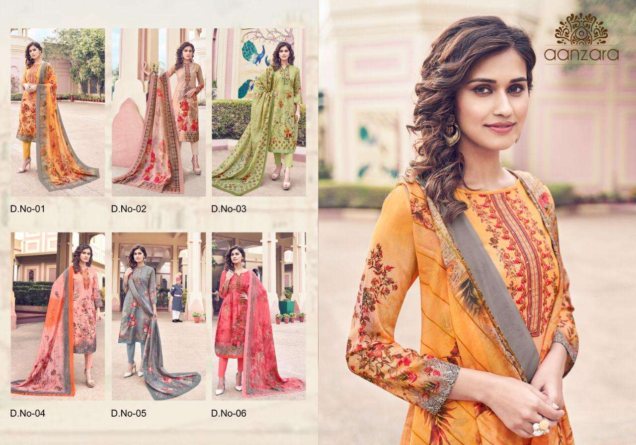 AAYLEEN BY AANZARA 01 TO 06 SERIES BEAUTIFUL STYLISH DESIGNER PRINTED AND EMBROIDERED PARTY WEAR OCCASIONAL WEAR HEAVY KATHLI EMBROIDERY DRESSES AT WHOLESALE PRICE