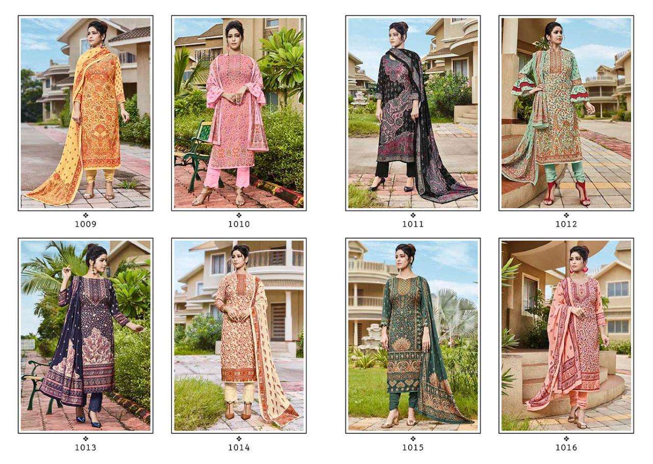 AZBIRA BY VIONA SUITS 1009 TO 1016 SERIES BEAUTIFUL STYLISH DESIGNER PRINTED AND EMBROIDERED PARTY WEAR OCCASIONAL WEAR HEAVY PASHMINA DIGITAL PRINTED DRESSES AT WHOLESALE PRICE