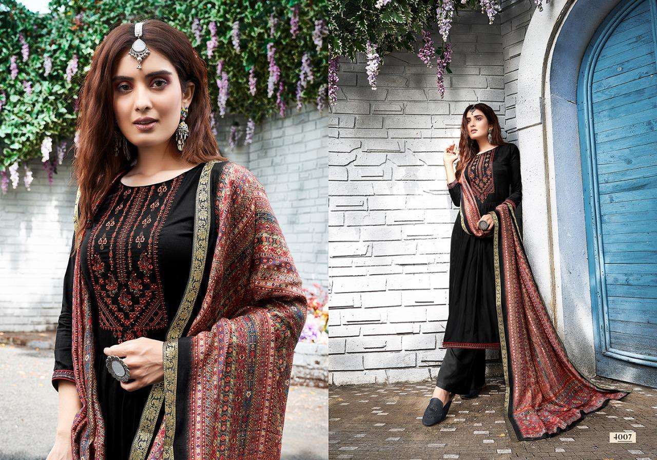 SACHI SILK VOL-4 BY SALVI FASHION 4001 TO 4008 SERIES INDIAN TRADITIONAL WEAR COLLECTION BEAUTIFUL STYLISH FANCY COLORFUL PARTY WEAR & OCCASIONAL WEAR ROYAL SILK WITH EMBROIDERY DRESSES AT WHOLESALE PRICE