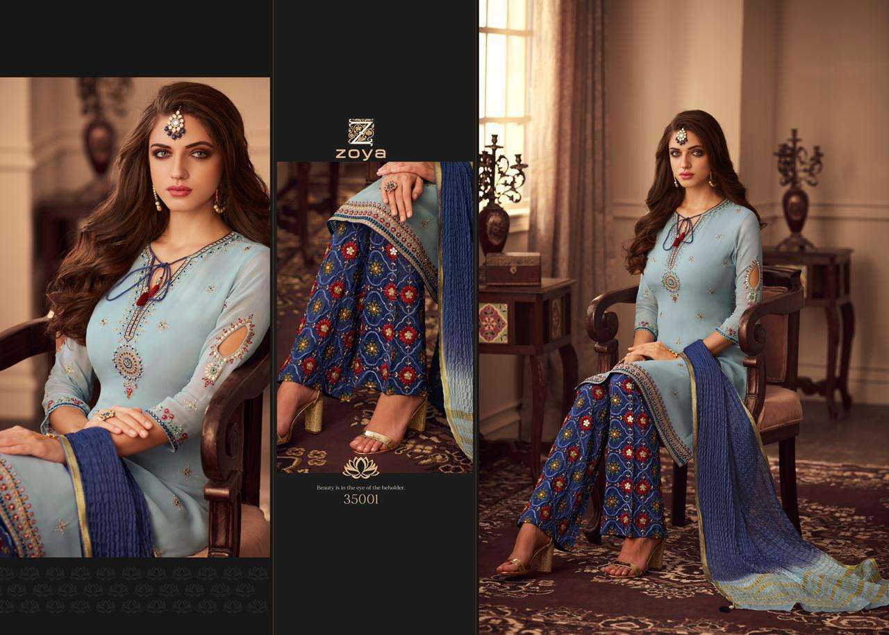 ELEGANCE BY ZOYA 35001 TO 35006 SERIES INDIAN TRADITIONAL WEAR COLLECTION BEAUTIFUL STYLISH FANCY COLORFUL PARTY WEAR & OCCASIONAL WEAR UPADA WITH EMBROIDERY DRESSES AT WHOLESALE PRICE