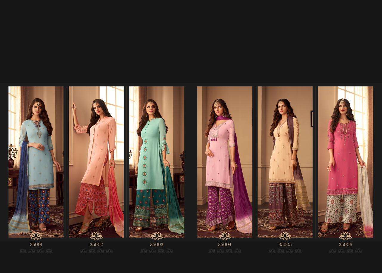 ELEGANCE BY ZOYA 35001 TO 35006 SERIES INDIAN TRADITIONAL WEAR COLLECTION BEAUTIFUL STYLISH FANCY COLORFUL PARTY WEAR & OCCASIONAL WEAR UPADA WITH EMBROIDERY DRESSES AT WHOLESALE PRICE