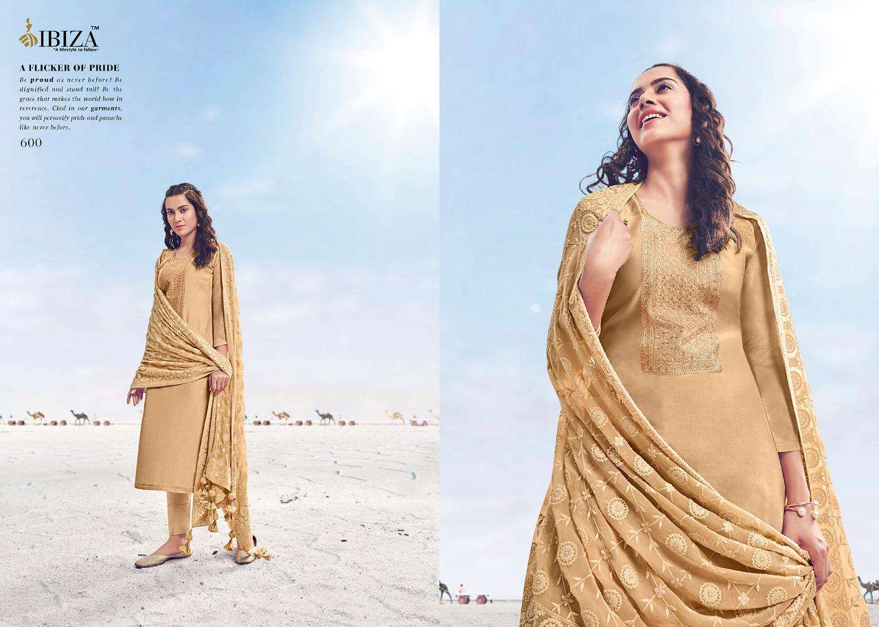 LAKHNAWI BY IBIZA 595 TO 600 SERIES BEAUTIFUL SUITS STYLISH FANCY COLORFUL PARTY WEAR & OCCASIONAL WEAR PURE VISCOSE MUSLIN WITH EMBROIDERY DRESSES AT WHOLESALE PRICE