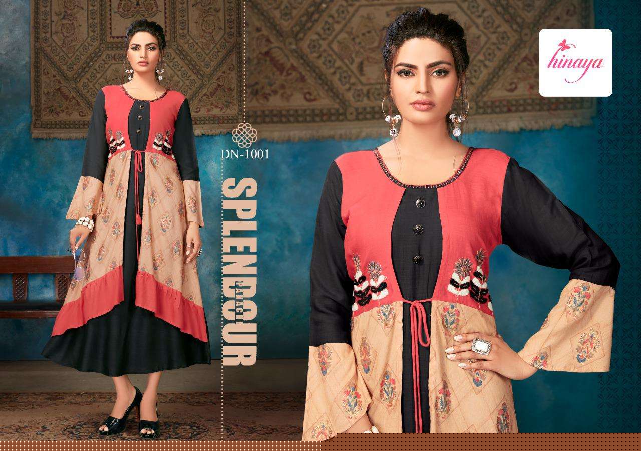 KAREENA VOL-2 BY HINAYA 1001 TO 1006 SERIES BEAUTIFUL COLORFUL STYLISH FANCY CASUAL WEAR & ETHNIC WEAR & READY TO WEAR RAYON DIGITAL PRINTED KURTIS AT WHOLESALE PRICE