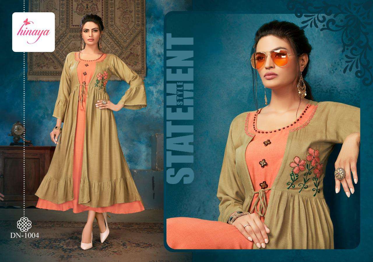 KAREENA VOL-2 BY HINAYA 1001 TO 1006 SERIES BEAUTIFUL COLORFUL STYLISH FANCY CASUAL WEAR & ETHNIC WEAR & READY TO WEAR RAYON DIGITAL PRINTED KURTIS AT WHOLESALE PRICE