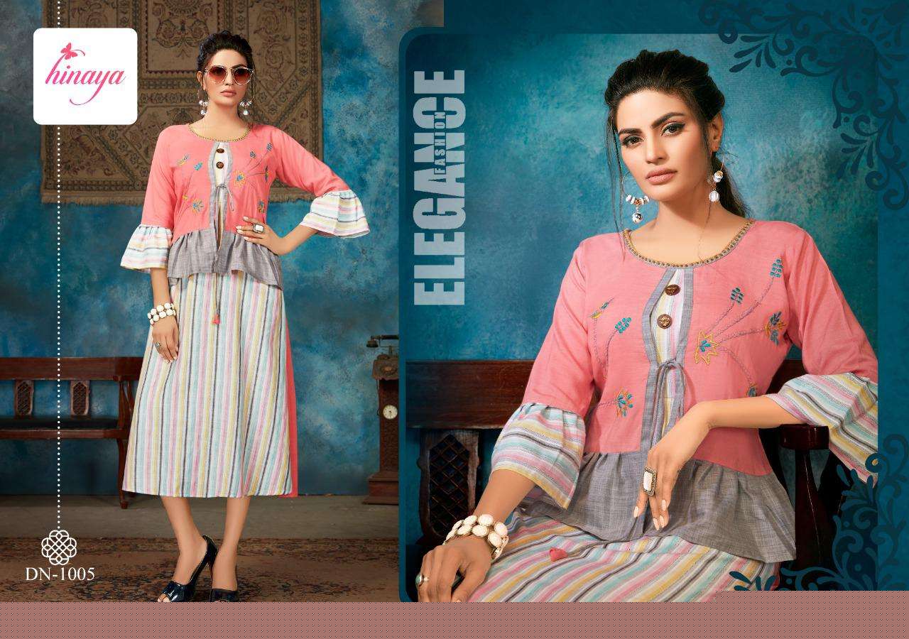 KAREENA VOL-2 BY HINAYA 1001 TO 1006 SERIES BEAUTIFUL COLORFUL STYLISH FANCY CASUAL WEAR & ETHNIC WEAR & READY TO WEAR RAYON DIGITAL PRINTED KURTIS AT WHOLESALE PRICE