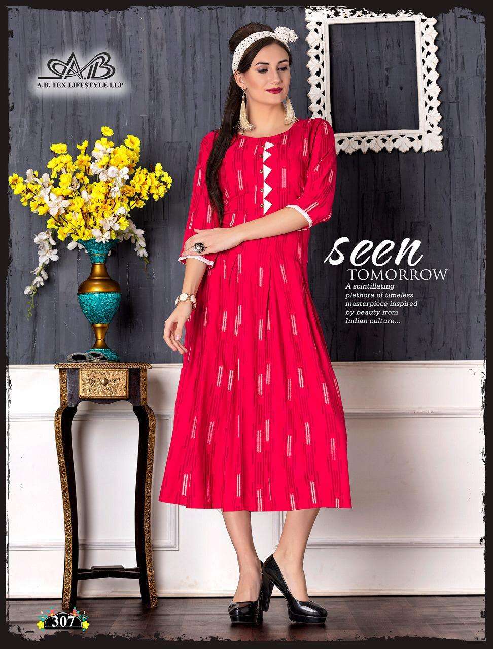 MONI BY A,B FASHION 301 TO 311 SERIES BEAUTIFUL COLORFUL STYLISH FANCY CASUAL WEAR & ETHNIC WEAR & READY TO WEAR RAYON PRINTED KURTIS AT WHOLESALE PRICE