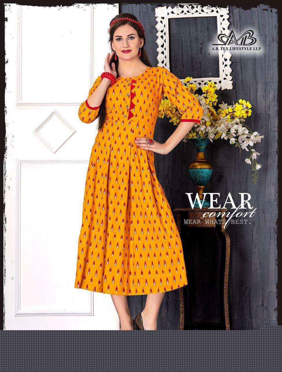 MONI BY A,B FASHION 301 TO 311 SERIES BEAUTIFUL COLORFUL STYLISH FANCY CASUAL WEAR & ETHNIC WEAR & READY TO WEAR RAYON PRINTED KURTIS AT WHOLESALE PRICE