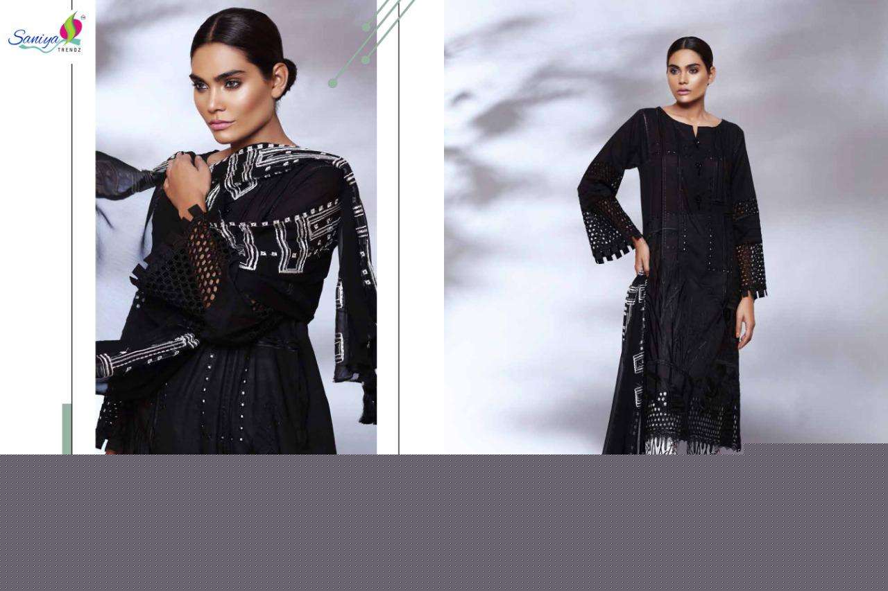 CHARIZMA QARA BY SANIYA TRENDZ 25001 TO 25004 SERIES PAKISTANI SUITS BEAUTIFUL FANCY COLORFUL STYLISH PARTY WEAR & OCCASIONAL WEAR CAMBRIC COTTON WITH CHICKEN WORK DRESSES AT WHOLESALE PRICE