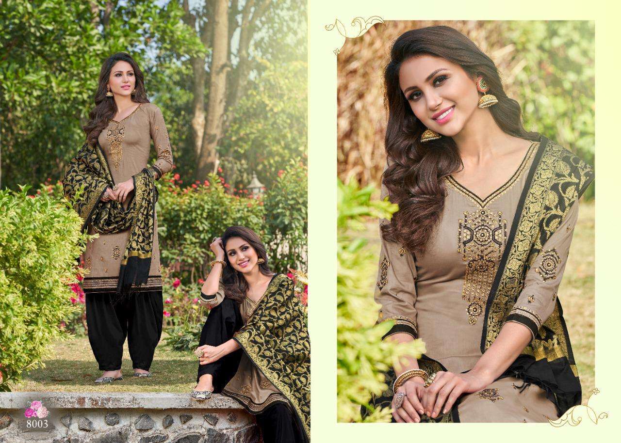 MENKA BY UTSAV SUITS 8001 TO 8008 SERIES BEAUTIFUL COLORFUL STYLISH PRETTY PARTY WEAR CASUAL WEAR OCCASIONAL WEAR JAM COTTON PRINTED EMBROIDERY DRESSES AT WHOLESALE PRICE